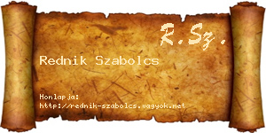 Rednik Szabolcs névjegykártya