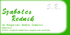 szabolcs rednik business card